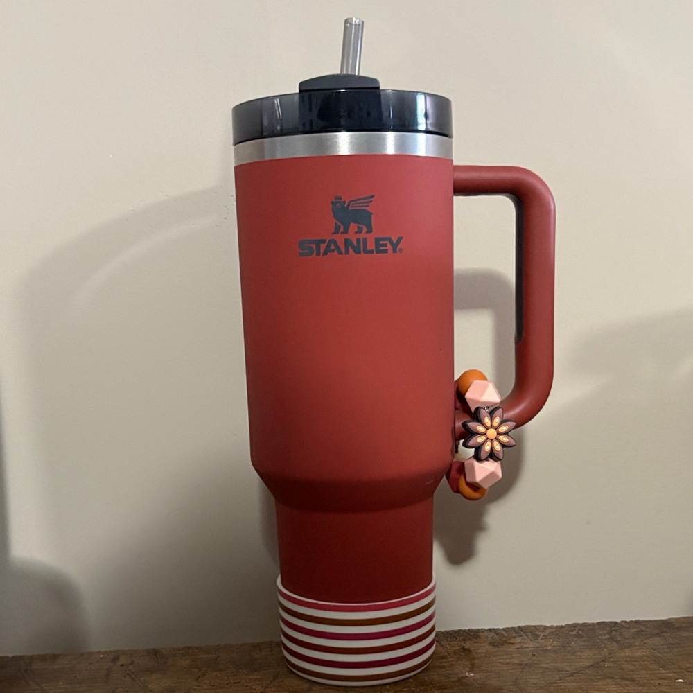 Stanley Brick Red Travel Mug with Handle